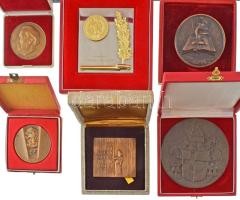 Vegyes 9db-os szocialista plakett, emlékérem tétel magyar és külföldi darabokkal T:vegyes