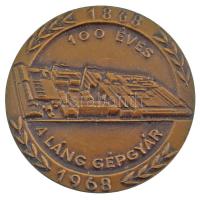 1968. "100 éves a Láng Gépgyár 1868-1968" egyoldalas bronz emlékérem, eredeti tokban (60mm) T:AU