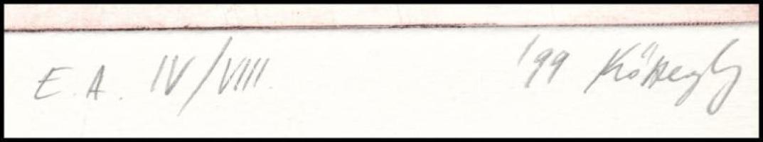 Kőszeghy Csilla (1977-): Nő, 1999. Rézkarc, papír, jelzett, művészpéldány E.A. IV/VIII. számozással....