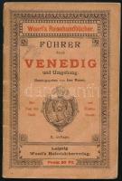 Woerl, Leo: Führer durch Venedig und Umgebung. Woerl&#039;s Reisehandbücher. Leipzig, é.n. (cca 1900), Woerl&#039;s Reisebücher-Verlag. Fekete-fehér képekkel, hirdetésekkel, egy kihajtható térképpel. Német nyelven. Kiadói tűzött papírkötés, egy hiányzó térképpel