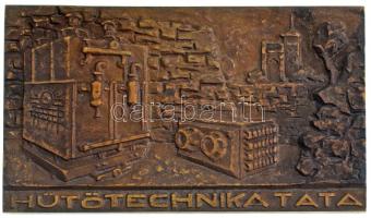 DN "Hűtőtechnika Tata" egyoldalas, öntött bronz plakett, eredeti dísztokban (82x142mm) T:AU