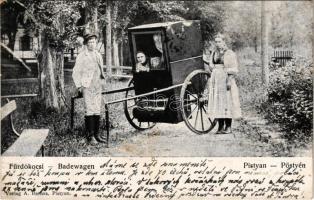 1902 Pöstyén, Pistyan, Piestany; fürdőkocsisok. A. Bernas kiadása / Badewagen / hotel spa carriages (EK)