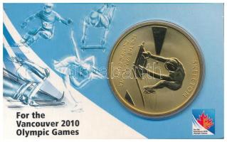 Kanada 2010. "XXI. Téli Olimpia, Vancouver - Szkeleton" kétoldalas bronz emlékérem eredeti, "2010-es Vancouveri Téli Olimpiai Játékok" karton díszlapon (40mm) T:P Canada 2010. "2010 Winter Olympics, Vancouver - Skeleton" double-sided bronze medallion in original, "For the Vancouver 2010 Olympic Games" cardboard sheet (40mm) C:P