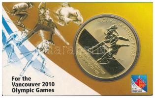 Kanada 2010. "XXI. Téli Olimpia, Vancouver - Páros műkorcsolya" kétoldalas bronz emlékérem eredeti, "2010-es Vancouveri Téli Olimpiai Játékok" karton díszlapon (40mm) T:P Canada 2010. "2010 Winter Olympics, Vancouver - Figure skating pairs" double-sided bronze medallion in original, "For the Vancouver 2010 Olympic Games" cardboard sheet (40mm) C:P