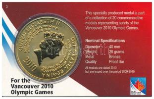 Kanada 2010. "XXI. Téli Olimpia, Vancouver - Curling" kétoldalas bronz emlékérem eredeti, ...