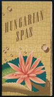 1949 Hungarian Spas, az IBUSZ Magyarország fürdőit bemutató, angol nyelvű ismertető prospektusa, fekete-fehér fotókkal, a borítón Vissy Gábor grafikájával. Bp., Szikra-ny.