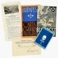 cca 1938-1939 Budapesttel kapcsolatos utazási, idegenforgalmi tájékoztatók, prospektusok, össz. 5 db, változó állapotban