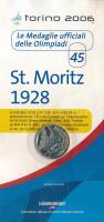 Olaszország 2006. aranyozott fém emlékérem az 1928-as St. Moritz-i Olimpia logójával, eredeti, de kissé viseltes "Az olimpia hivatalos érmei - 45. - St. Moritz 1928" díszlapon (32mm) T:UNC Italy 2006. gilt metal medallion with the logo of the Olympiad in St. Moritz 1928, in original, but worn "Le Medaglie ufficiali delle Olimpiadi - 45. - St. Moritz 1928" sheet (32mm) C:UNC