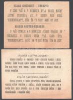 2 db I. világháborús antant propaganda röplap, az Osztrák-Magyar Monarchia nyelvein a katonák számár...