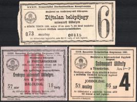 1938 Budapest, XXXIV. Nemzetközi Eucharisztikus Kongresszus tétel: tagsági jegy, belépőjegyek (díjta...