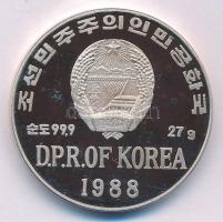 Észak Korea 1988. 500W Ag "Téli Olimpia 1988 - Jégkorong" kapszulában T:PP patina
North K...