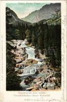 1903 Tátra, Vysoké Tatry; Nagytarpataki felső vízesés. Franz Pietschmann No.510. / Gross Kohlbach, Oberer Wasserfall / waterfall