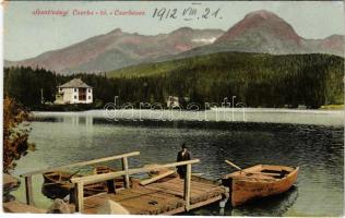 1912 Tátra, Magas-Tátra, Vysoké Tatry; Vendéglő és Szentiványi villa a Csorba tónál / Csorbasee / restaurant, villa, lake