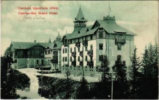 1910 Tátra, Magas-Tátra, Vysoké Tatry; Csorba-tó, Újszálloda a tó felől. Quirsfeld János kiadása / Csorbasee Grand Hotel / lake, hotel