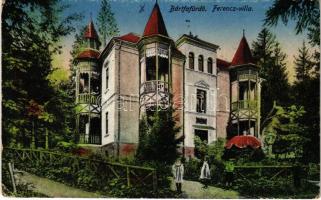 1918 Bártfafürdő, Bardejovské Kúpele, Bardiov, Bardejov; Ferencz Villa. Neumann Viktor kiadása (EK)