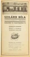 1941 Szilárd Béla autófelszerelés - pneumatik (Bp. VI., Nagymező u. 15.) naptár és előjegyzési napló...