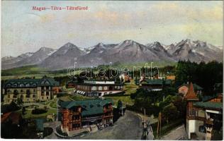 1907 Tátrafüred, Ótátrafüred, Altschmecks, Stary Smokovec (Magas Tátra, Vysoké Tatry); kávéház, étterem Maurer Adolf üzlete és saját kiadása / café, restaurant, shop (EK)