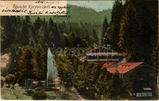 1905 Koritnyica, Korytnica; Schweiz nyaraló, szökőkút. Kohn A. kiadása / villa, fountain, spa (kis szakadás / small tear)