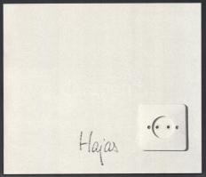 Hajas. Hajas Tibor (1946-1980) emlékkiállítás. 1997. Kiállítási katalógus. Kiadói papírkötés, jó állapotban.