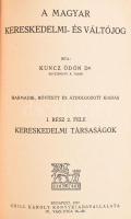 Kuncz Ödön: A magyar kereskedelmi- és váltójog. I-II-III/1. rész.
I. rész. 1. fele: A kereskedő vál...