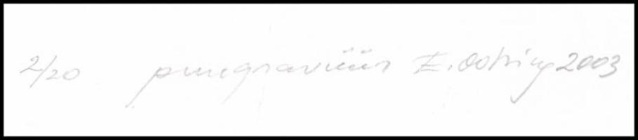 Enno Ootsing (1940-): Humanity, 2003. Fametszet, papír, jelzett, 2/20 számozással. 10x10 cm