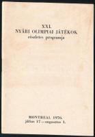 1976 A montreali olimpia magyar nyelvű, nyomtatott programja