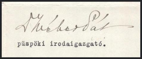 1932 Veszprém, dr. Czikann-Zichy Móric diplomata bérmálási püspöki igazolása