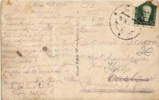 1930 Csíz, Csízfürdő, Kúpele Cíz; csoportkép katonákkal / group phot with soldiers. Bodó Béla photo ...