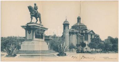 1903 Barcelona, Parque Monumento a Prim - 3-tiled folding panoramacard (EK)
