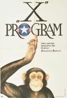 1987 Molnár A. József (?- ): "X" program c. amerikai sci-fi, nagyméretű filmplakát, moziplakát, Bp., Offset és Játékkártya Ny., hajtva, 82x56 cm