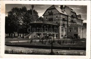 1938 Szliács, Szliácsfürdő, Kúpele Sliac; Hotel Skubna / szálloda, automobil / hotel automobile, photo