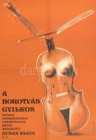 1985 Ifj. Tóth László (Tóthlaca) (1957- ): A borotvás gyilkos, nagyméretű filmplakát, moziplakát, Bp., Offset és Játékkártya Ny., hajtva, jó állapotban, 81x56 cm