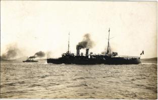 SMS Kaiserin Elisabeth az Osztrák-Magyar Haditengerészet Ferenc József-osztályú védett cirkálója / K.u.K. Kriegsmarine SMS Kaiserin u. Königin Elisabeth / Austro-Hungarian Navy, SMS Kaiserin Elisabeth I. Franz Joseph-class protected cruiser. Photo Alois Beer (Rb)