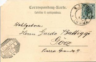 1901 Trieste, Nave da Guerra nell porto / SMS Kaiserin und Königin Maria Theresia osztrák-magyar had...