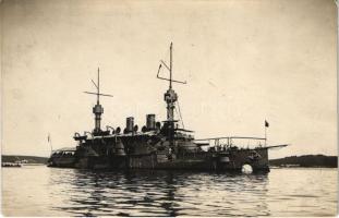 SMS Kaiserin und Königin Maria Theresia osztrák-magyar haditengerészet páncélos cirkáló / K.u.K. Kriegsmarine / Austro-Hungarian Navy SMS Kaiserin und Königin Maria Theresia armored cruiser. Fot. Alois Beer, Schrinner Pola 1915. (EM)