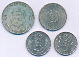 1947. 5Ft Ag "Kossuth" + 1967. 5Ft Cu-Ni "Kossuth" + 1971. 5Ft Ni "Kossuth&...