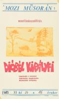 1983 Dióbél királyfi - Ismerkedés a ceruzával - Jegesmedve megdermedve - Mindentlátó királylány (mesefilmösszeállítás), filmplakát, moziplakát, Veszprém, Mozirota-ny., hajtva, ragasztásnyomokkal, 49,5x30 cm