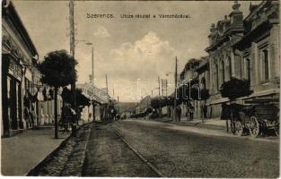 1933 Szerencs, utca, Városháza, üzlet (Rb)