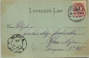 1898 (Vorläufer) Pöstyén, Pystian, Piestany; Régi fürdő tér este, fürdőkocsisok, kerékpáros / old sp...