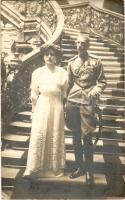 Első világháborús szerb katonatiszt kitüntetésekkel és karddal / WWI Serbian military officer with medals and sword. photo (Rb)