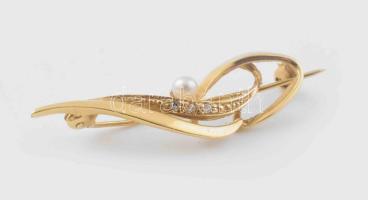 Arany (Au) 14K leveles kitűző, jelzett, h: 4,5 cm, bruttó: 2,5 g