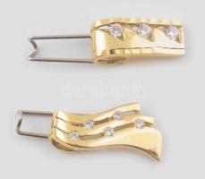 Arany (Au) 14 K köves függő, 2 db, jelzett, h: 1,5 és 2,5 cm, bruttó: 3,1 g