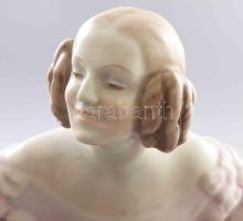 Herendi Déryné nagy méretű figura, kézzel festett, jelzett, hibátlan 36 cm
