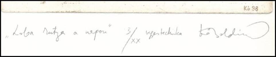 Kő Boldizsár (1969-): "Loba kutya a napon", 1998. Vegyes technika (sokszorosított grafika)...