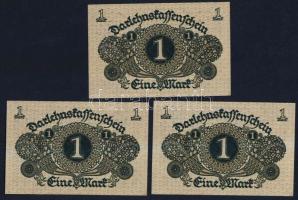 Német Birodalom / Weimari Köztársaság 1920. 1M (3x) egymás utáni sorszámokkal T:I