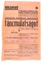 1933 Meghívó az Országos Stefánia Szövetség tiszakürti csoportja által rendezett táncmulatságra, plakát, Kunszentmárton, Lakatos-ny., hajtva, lapszéli gyűrődésekkel, 47x31,5 cm
