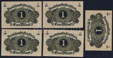 Német Birodalom / Weimari Köztársaság 1920. 1M (5x) egymás utáni sorszámokkal T:I