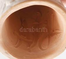 Antalfiné Szente Katalin: Fehér ruhás éneklő lány és angyal figurák. Egyik jelzett, kopással, m: 12-...