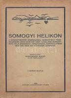 Hortobágyi Ágost (összeáll.): Somogyi Helikon. A somogymegyei származású, vagy Somogyban több-kevesebb ideig lakó, vagy leagalábbis Somoggyal kapcsolatban működő költők, írók és művészek lexikona. Összeállította: Hortobágyi Ágost. Kaposvár, 1928. Szerző - Merkur-nyomda. 244 p. Egyetlen kiadás. Adattár és életrajzgyűjtemény a Somogy megyében született, Somogyban felnövekedett, Somogyban működő, somogyi társadalmi egyesületek vezetésébe beválasztott írástudókról, újságírókról, politikusokról, gazdasági és egyházi írókról. Somogyi kötődése miatt éppúgy olvashatni kötetünkben Marczali Henrik budapesti történészről, mint Rákosi Jenő sajtócézárról, a pályája jelentős részét Somogyban töltő Berzsenyi Dánielről és Csokonai Vitéz Mihályról, Noszlopy Antal földbirtokos, jogi szakíróról, Ugron Gábor politikusról és Szterényi József államtitkárról. A rövid pályaképek döntő többsége a századforduló környéki és utáni életpályamodelleket is körvonalazza. Fűzve, illusztrált, enyhén sérült, javított gerincű kiadói borítóban.