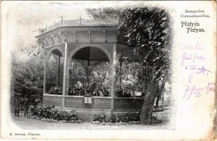 1900 Pöstyén, Pistyan, Piestany; Zenepavilon, zenekar. A. Bernas kiadása / Musikpavillon / music pavilion, orchestra